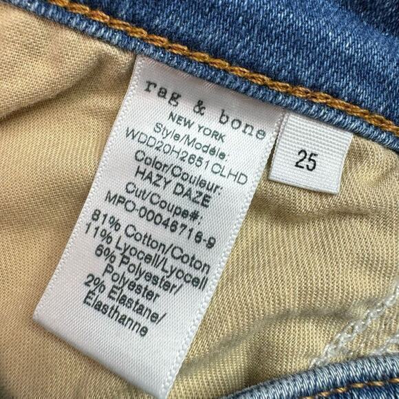 rag & bone Cate Mid-Rise Skinny Slim Fit Mid Indigo Jean Hazy Daze Size 25‎ - Picture 6 of 7